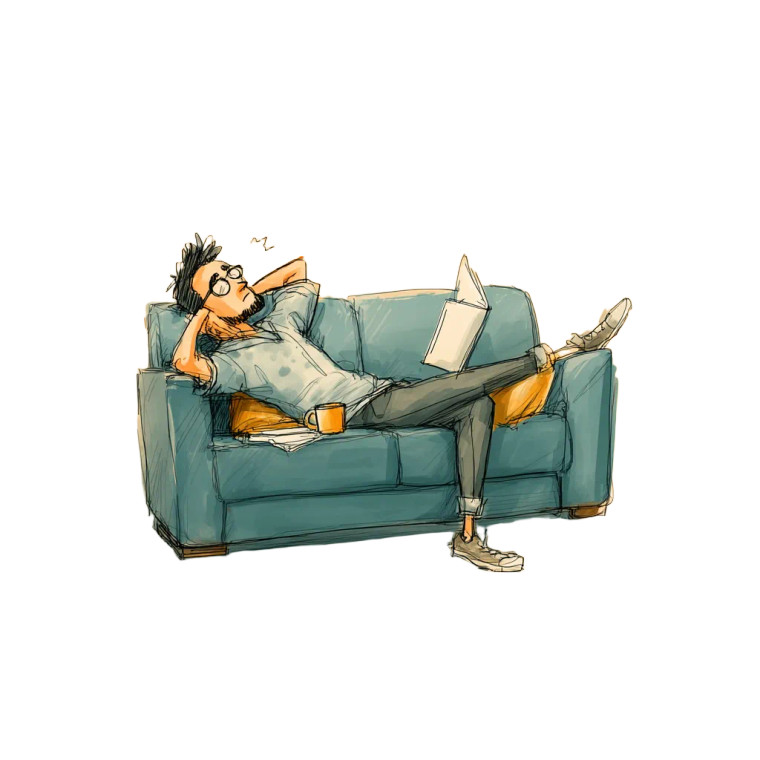 Tired Depressed Man Vinyl Car Decal Sticker – Waterproof & UV-Resistant 