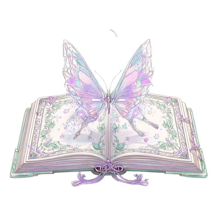 Magical Spellbook Butterfly V2 Vinyl Car Decal Sticker – Waterproof & UV-Resistant 