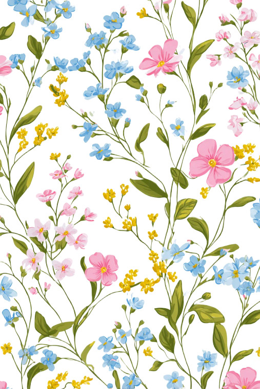 Wildflower Vine Illustration Vinyl Car Decal Sticker – Waterproof & UV-Resistant 