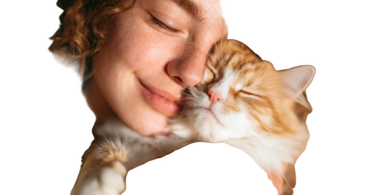 Woman Petting Cat V3 Vinyl Car Decal Sticker – Waterproof & UV-Resistant 