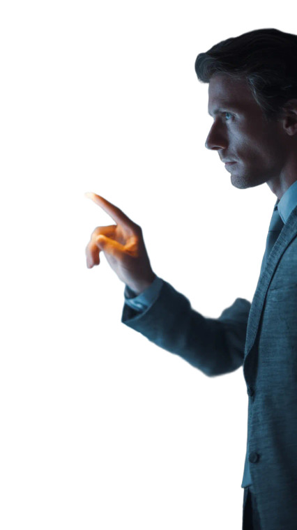 Futuristic Businessman Interface Vinyl Car Decal Sticker – Waterproof & UV-Resistant 