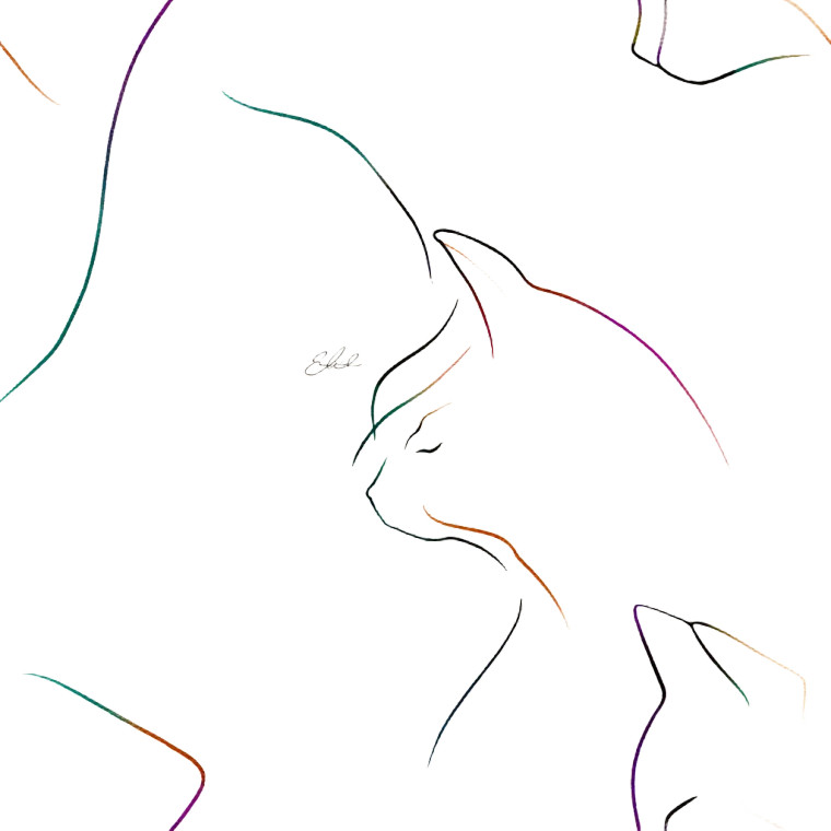 Minimalist Cat Drawing V2 Vinyl Car Decal Sticker – Waterproof & UV-Resistant 