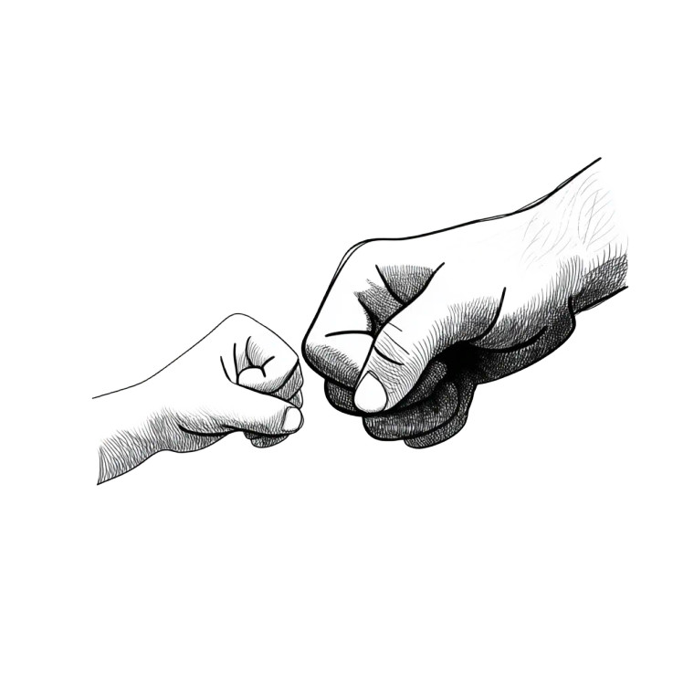 Father Son Fist Bump Vinyl Car Decal Sticker – Waterproof & UV-Resistant 