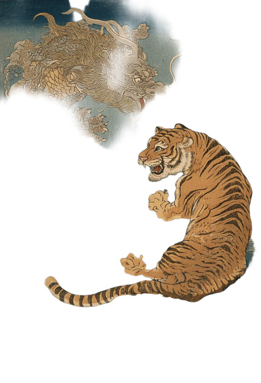 Dragon Tiger Fight V2 Vinyl Car Decal Sticker – Waterproof & UV-Resistant 