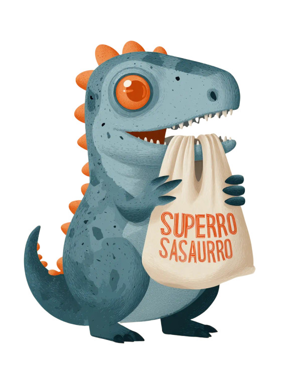 Cute Dino Shopper Vinyl Car Decal Sticker – Waterproof & UV-Resistant 