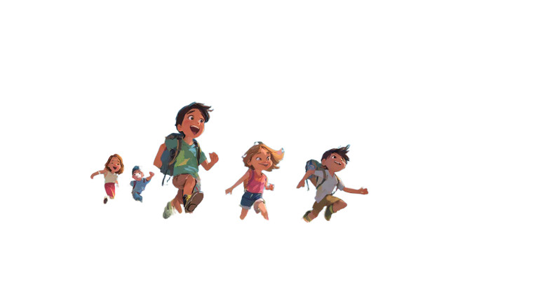 Joyful Children Running V3 Vinyl Car Decal Sticker – Waterproof & UV-Resistant 