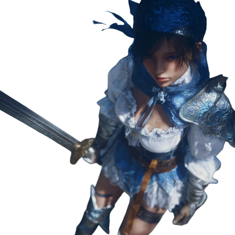 Blue Fantasy Maiden Vinyl Car Decal Sticker – Waterproof & UV-Resistant 