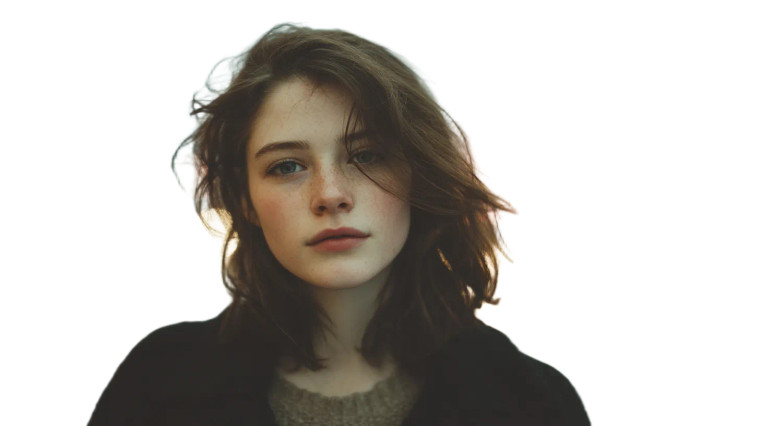 Young European Actress Vinyl Car Decal Sticker – Waterproof & UV-Resistant 