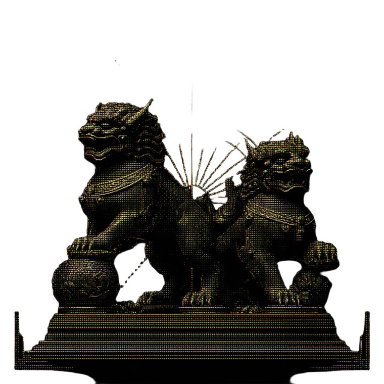 Chinese Guardian Lions V2 Vinyl Car Decal Sticker – Waterproof & UV-Resistant 