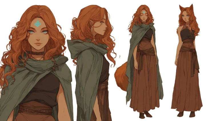 Fantasy Fox Woman V3 Vinyl Car Decal Sticker – Waterproof & UV-Resistant 