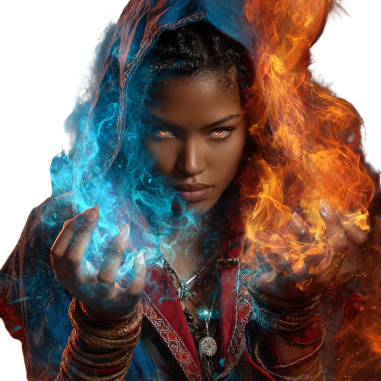 Sorceress Flame Magic Vinyl Car Decal Sticker – Waterproof & UV-Resistant 