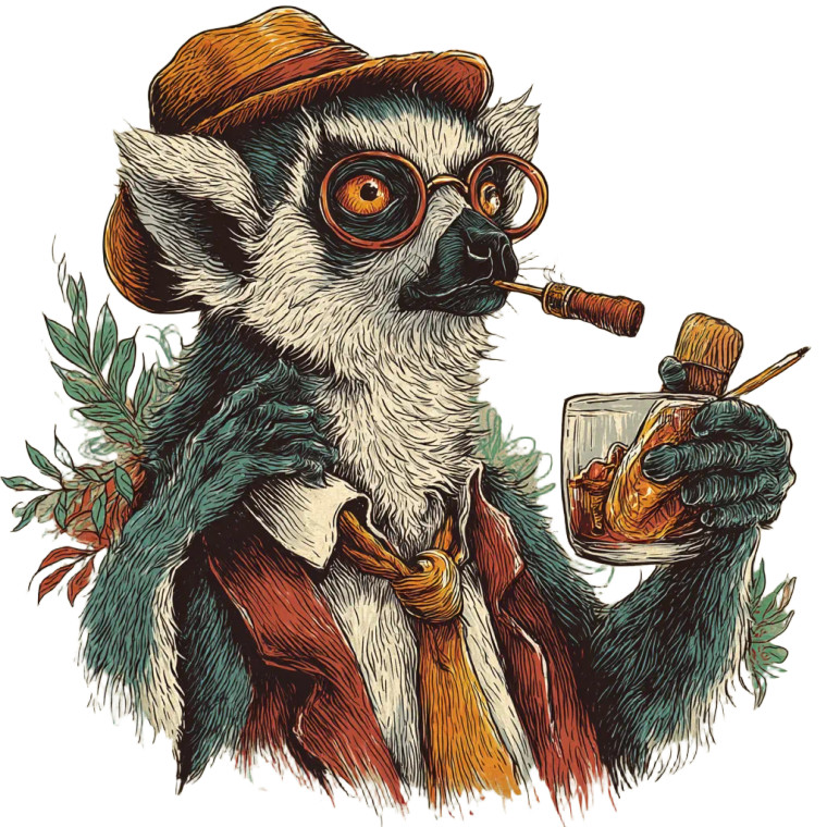 Gentleman Lemur Vinyl Car Decal Sticker – Waterproof & UV-Resistant 