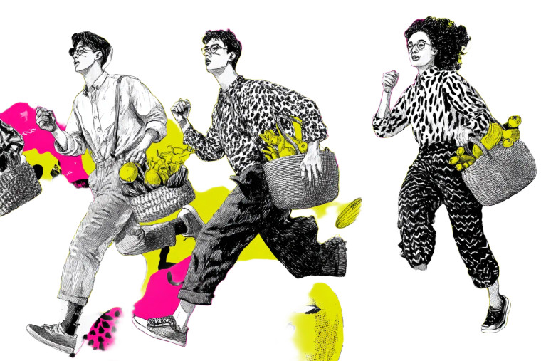 Cartoon Farmers Illustration Vinyl Car Decal Sticker – Waterproof & UV-Resistant 