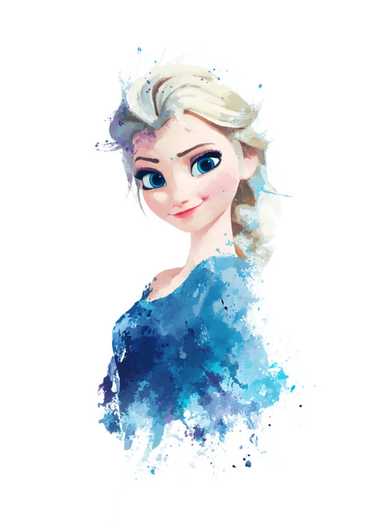 Elsa Watercolor Vinyl Car Decal Sticker – Waterproof & UV-Resistant 