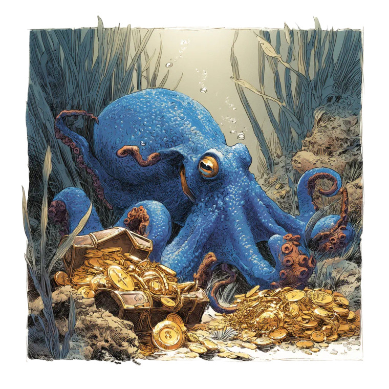 Blue Octopus Guardian Vinyl Car Decal Sticker – Waterproof & UV-Resistant 