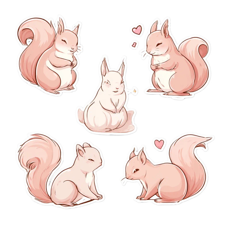 Kawaii Squirrel Vinyl Car Decal Sticker – Waterproof & UV-Resistant 