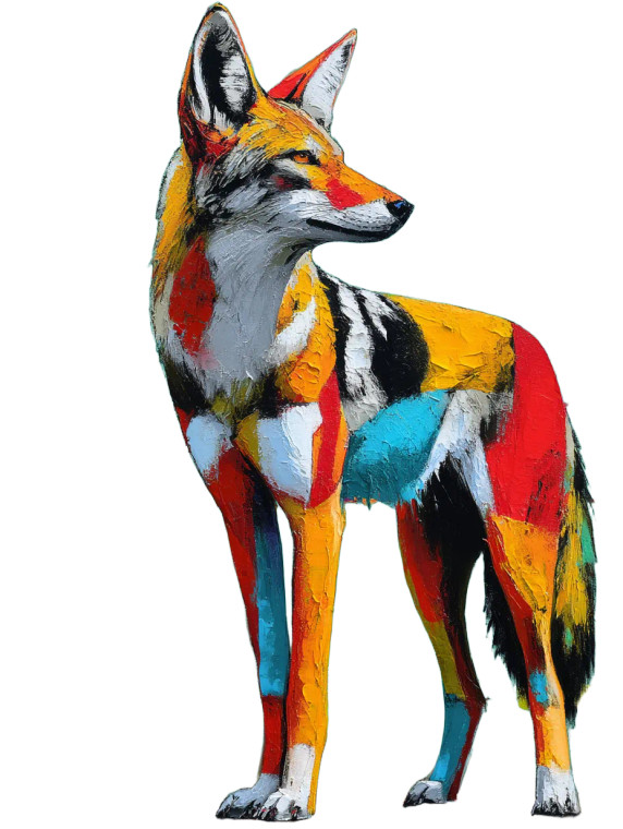 Abstract Coyote Painting Vinyl Car Decal Sticker – Waterproof & UV-Resistant 