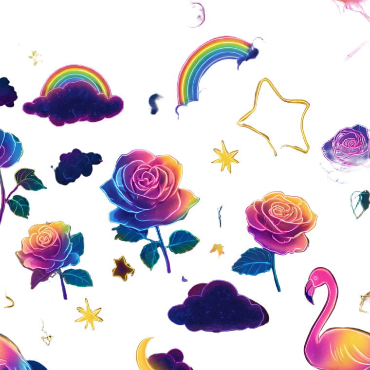 Neon Flamingo Rose Vinyl Car Decal Sticker – Waterproof & UV-Resistant 