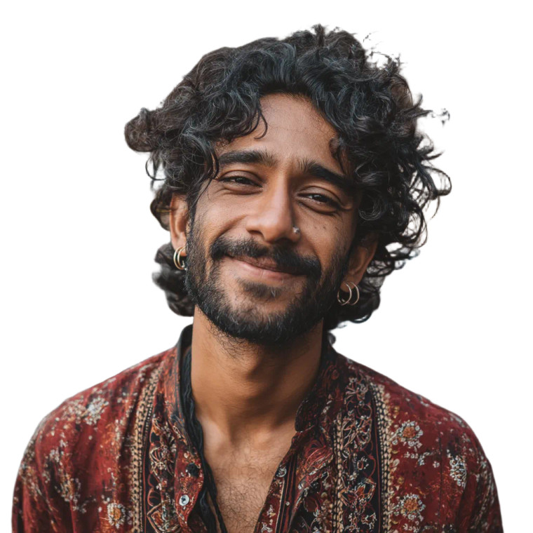 Smiling Indian Man V12 Vinyl Car Decal Sticker – Waterproof & UV-Resistant 