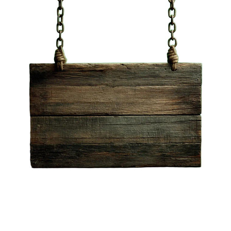 Hanging Wooden Sign Vinyl Car Decal Sticker – Waterproof & UV-Resistant 