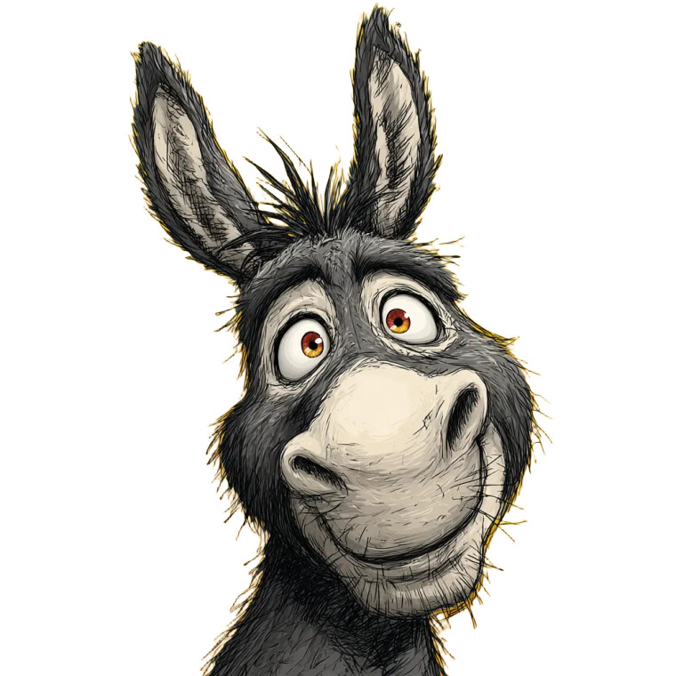 Wise Smiling Donkey Vinyl Car Decal Sticker – Waterproof & UV-Resistant 