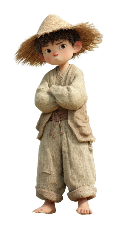 Straw Hat Boy Vinyl Car Decal Sticker – Waterproof & UV-Resistant 