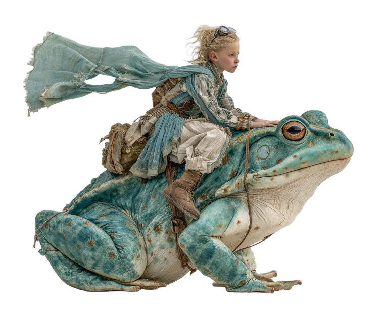 Girl On Frog Vinyl Car Decal Sticker – Waterproof & UV-Resistant 