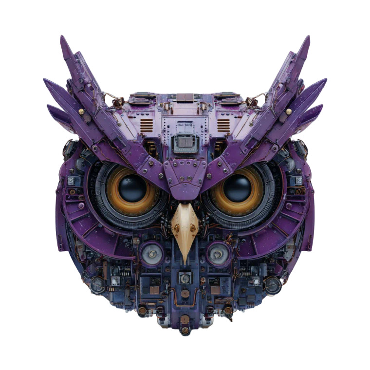 Techno Owl Head Vinyl Car Decal Sticker – Waterproof & UV-Resistant 