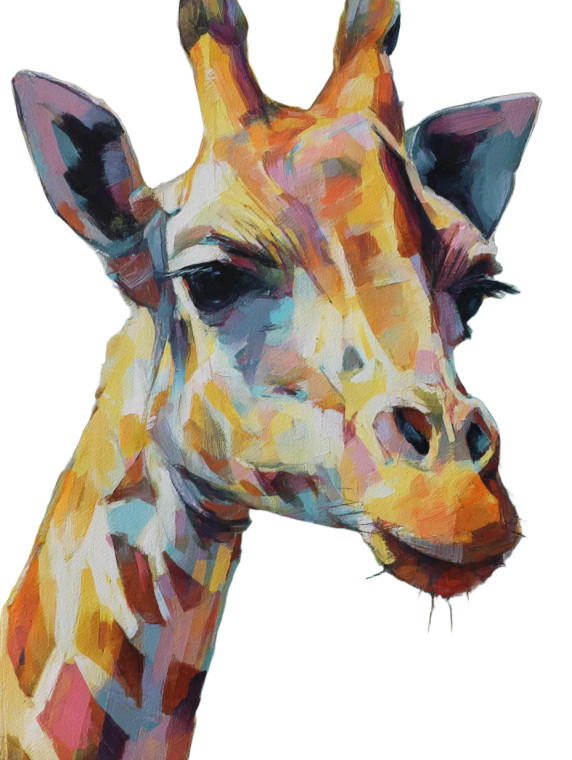 Painted Giraffe Portrait Vinyl Car Decal Sticker – Waterproof & UV-Resistant 