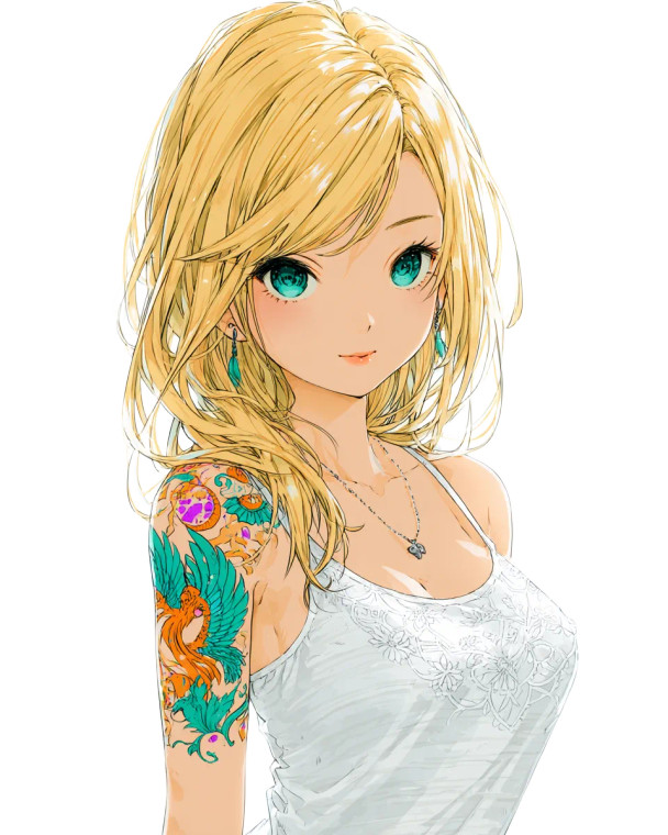 Anime Blonde Girl V8 Vinyl Car Decal Sticker – Waterproof & UV-Resistant 