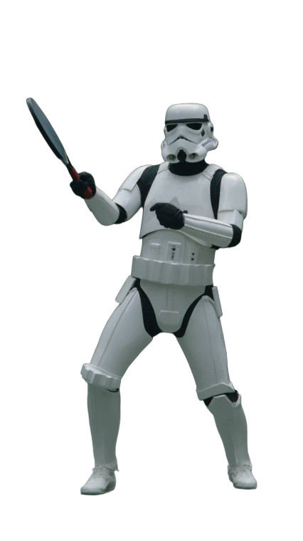 Stormtrooper Plays Pickleball Vinyl Car Decal Sticker – Waterproof & UV-Resistant 