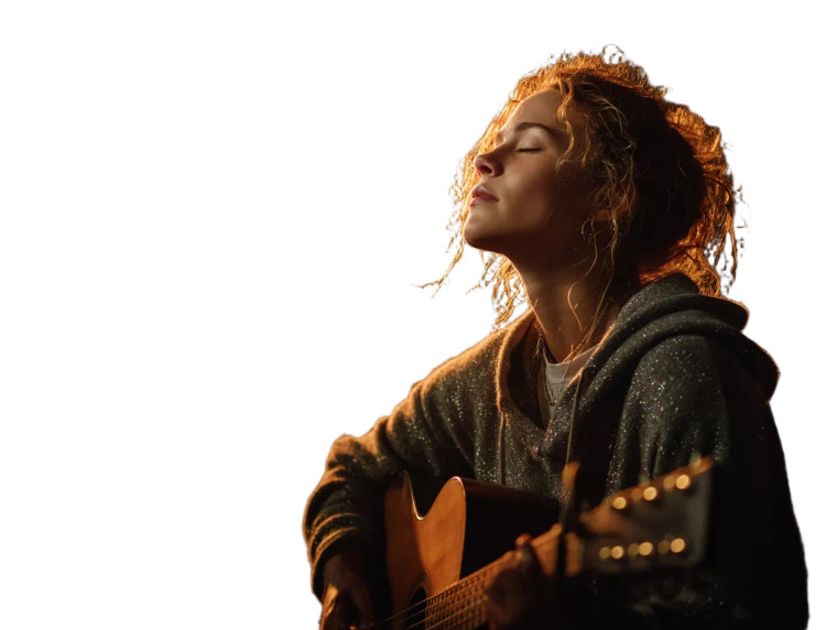 Singing Girl Spotlight Vinyl Car Decal Sticker – Waterproof & UV-Resistant 