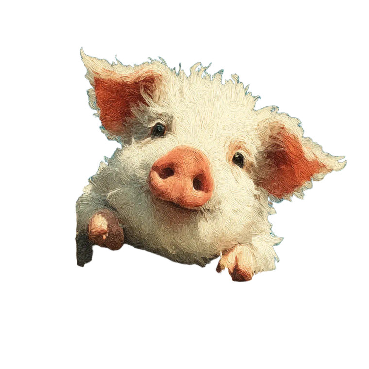 Cute Pink Pig V2 Vinyl Car Decal Sticker – Waterproof & UV-Resistant 