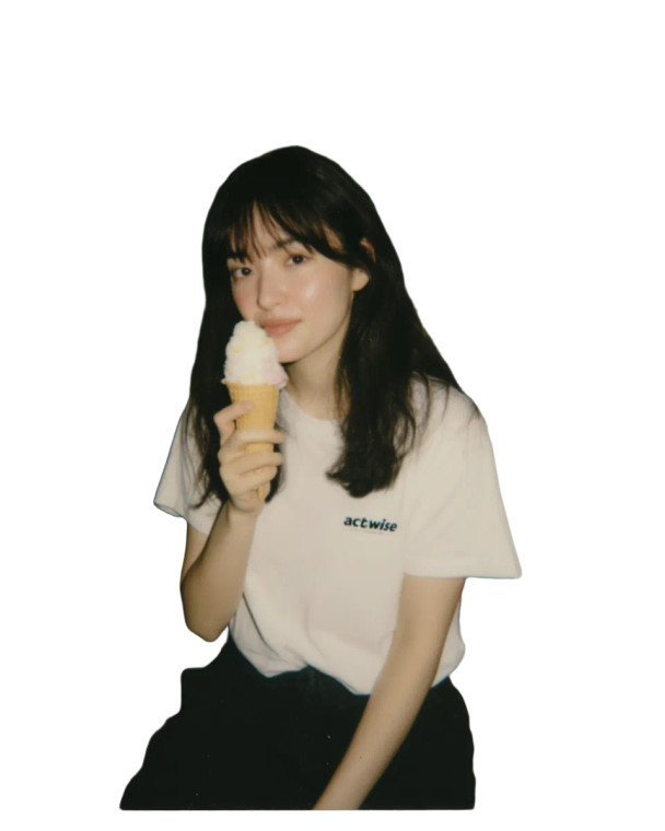 Asian Woman Eating Ice Cream Vinyl Car Decal Sticker – Waterproof & UV-Resistant 