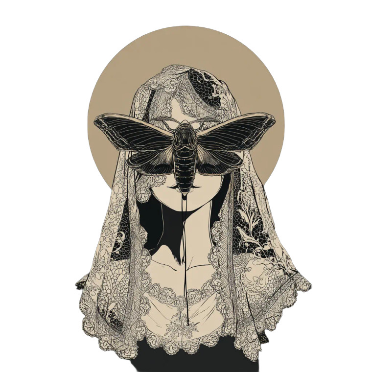 Gothic Moth Mask Vinyl Car Decal Sticker – Waterproof & UV-Resistant 