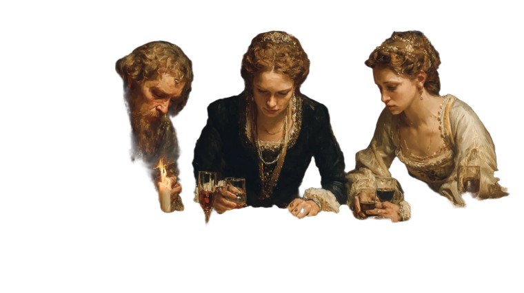 Noble Banquet Scene Vinyl Car Decal Sticker – Waterproof & UV-Resistant 