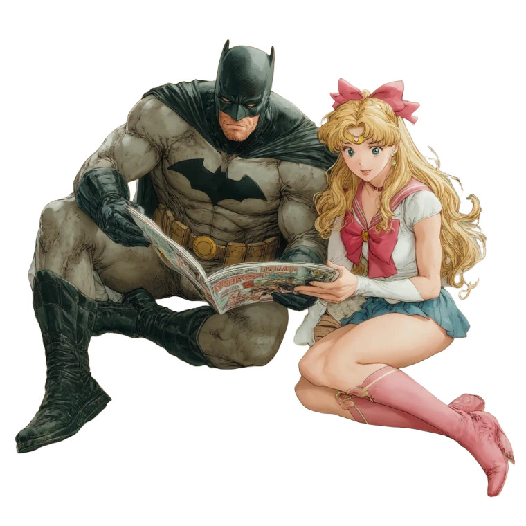 Batman And Sailor Moon V2 Vinyl Car Decal Sticker – Waterproof & UV-Resistant 