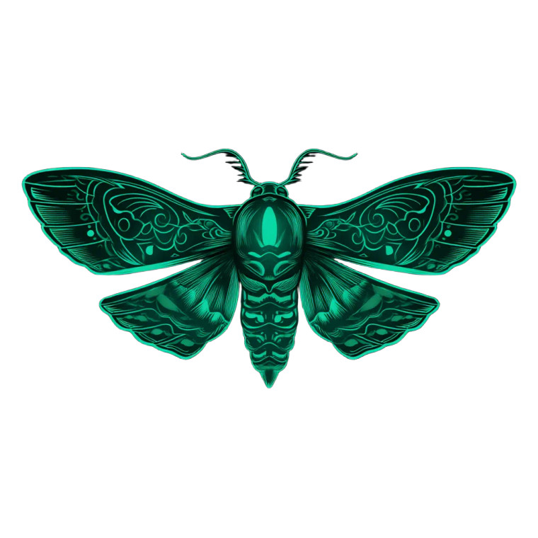 Glowing Moth Tattoo Vinyl Car Decal Sticker – Waterproof & UV-Resistant 