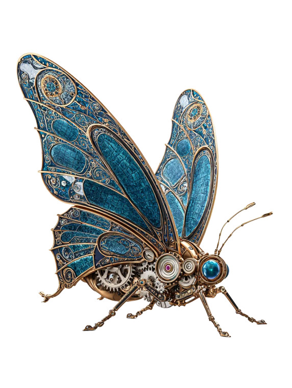 Mechanical Jewel Butterfly V2 Vinyl Car Decal Sticker – Waterproof & UV-Resistant 