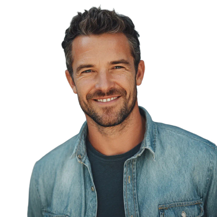 Smiling Man Portrait V5 Vinyl Car Decal Sticker – Waterproof & UV-Resistant 