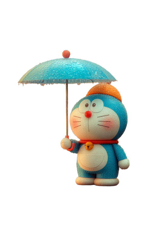 Cute Doraemon Umbrella Vinyl Car Decal Sticker – Waterproof & UV-Resistant 