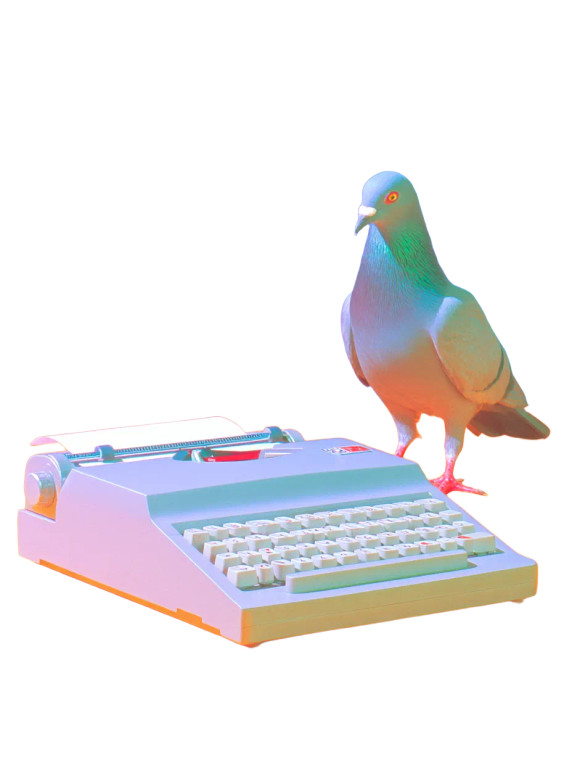 Pigeon And Typewriter Vinyl Car Decal Sticker – Waterproof & UV-Resistant 
