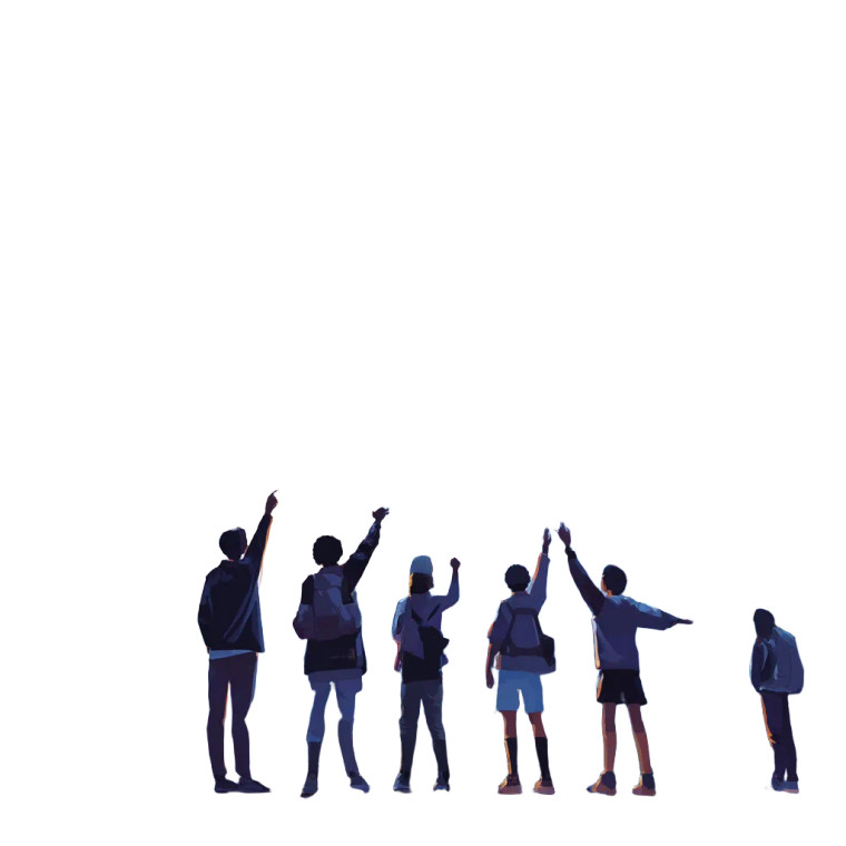 Students Exploring Cosmos Vinyl Car Decal Sticker – Waterproof & UV-Resistant 