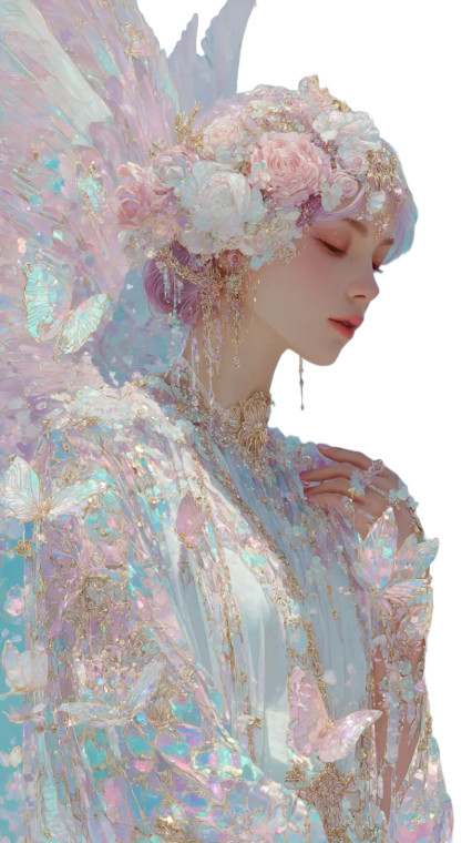 Ethereal Winged Woman V2 Vinyl Car Decal Sticker – Waterproof & UV-Resistant 