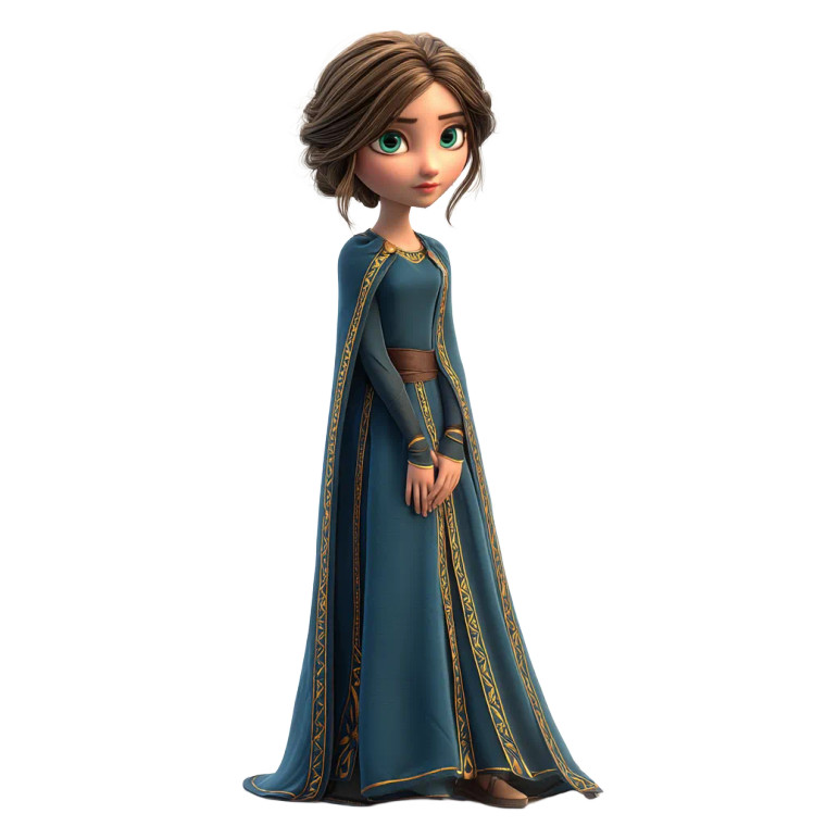 Brown-Haired Princess Vinyl Car Decal Sticker – Waterproof & UV-Resistant 