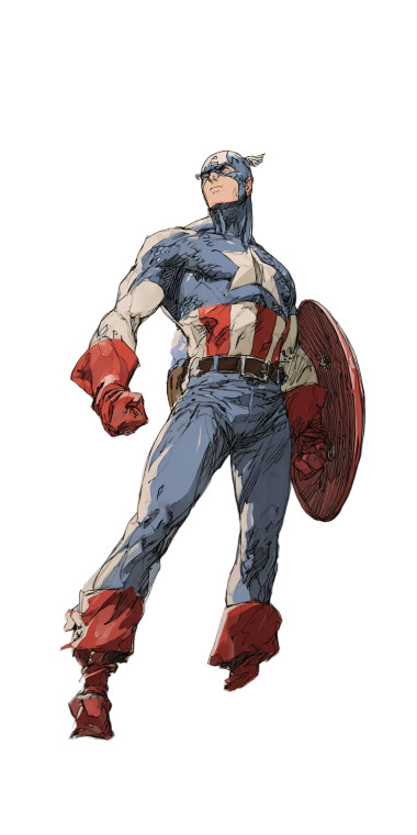 Captain America Drawing Vinyl Car Decal Sticker – Waterproof & UV-Resistant 