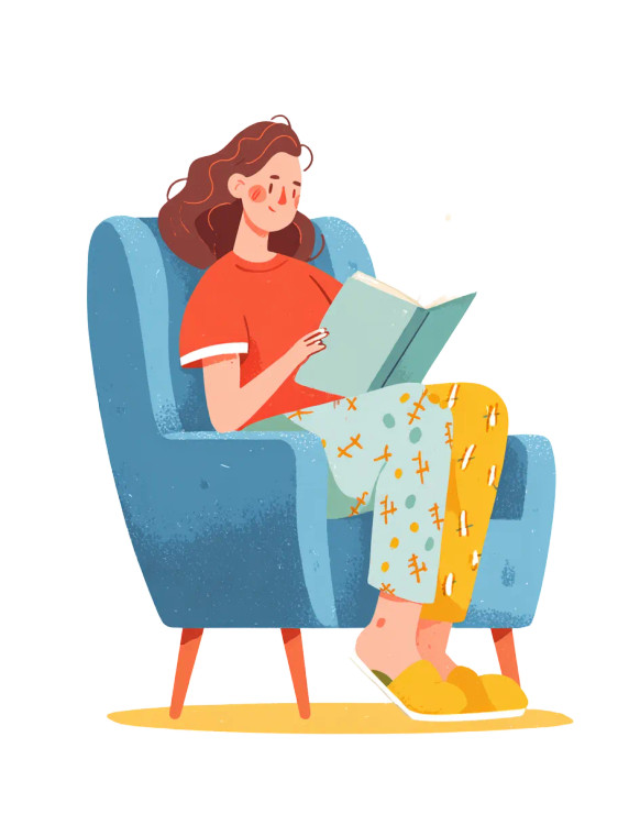 Woman Reading Comfortably Vinyl Car Decal Sticker – Waterproof & UV-Resistant 