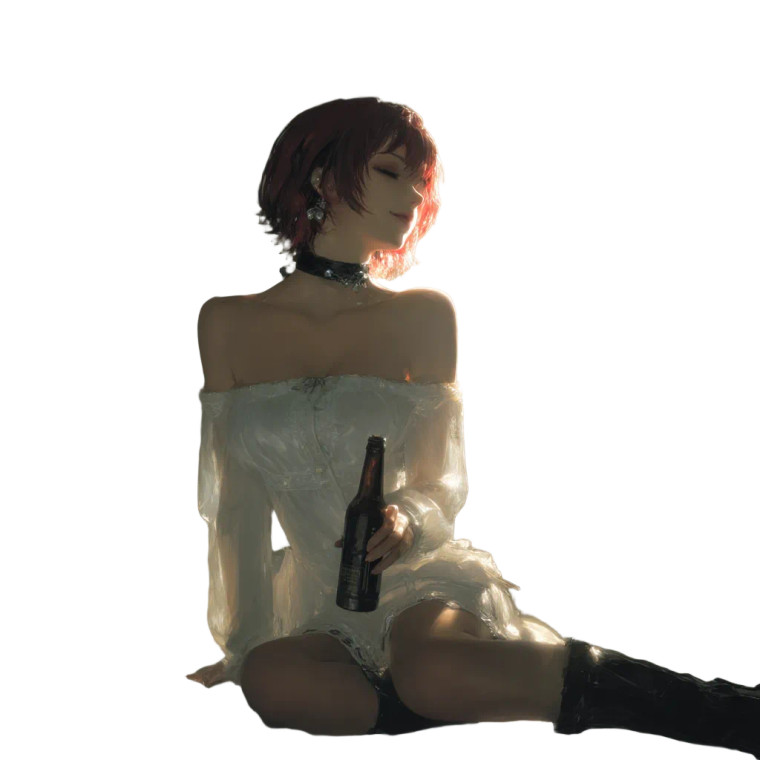 Anime Girl Drinking V4 Vinyl Car Decal Sticker – Waterproof & UV-Resistant 