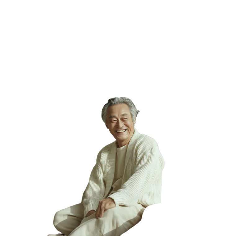 Smiling Korean Grandfather Vinyl Car Decal Sticker – Waterproof & UV-Resistant 