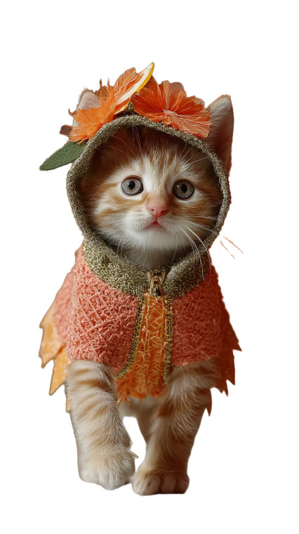 Fashionable Citrus Kitten Vinyl Car Decal Sticker – Waterproof & UV-Resistant 